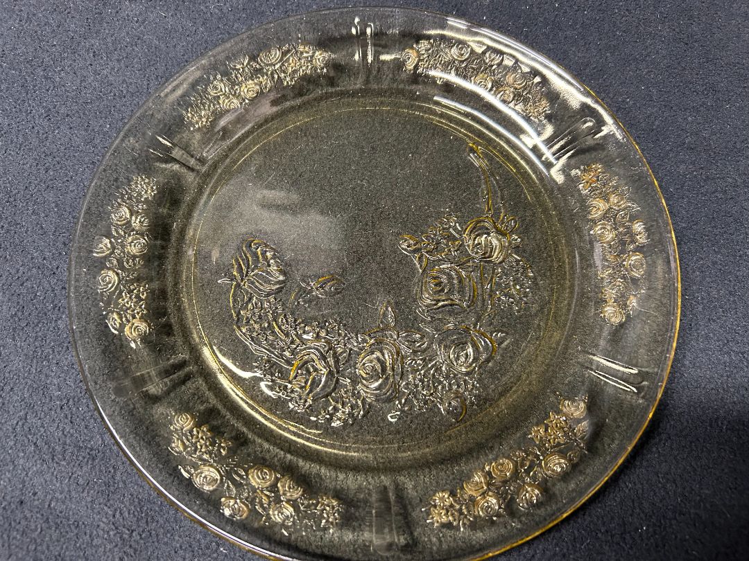 Amber-Cabbage Rose Plate