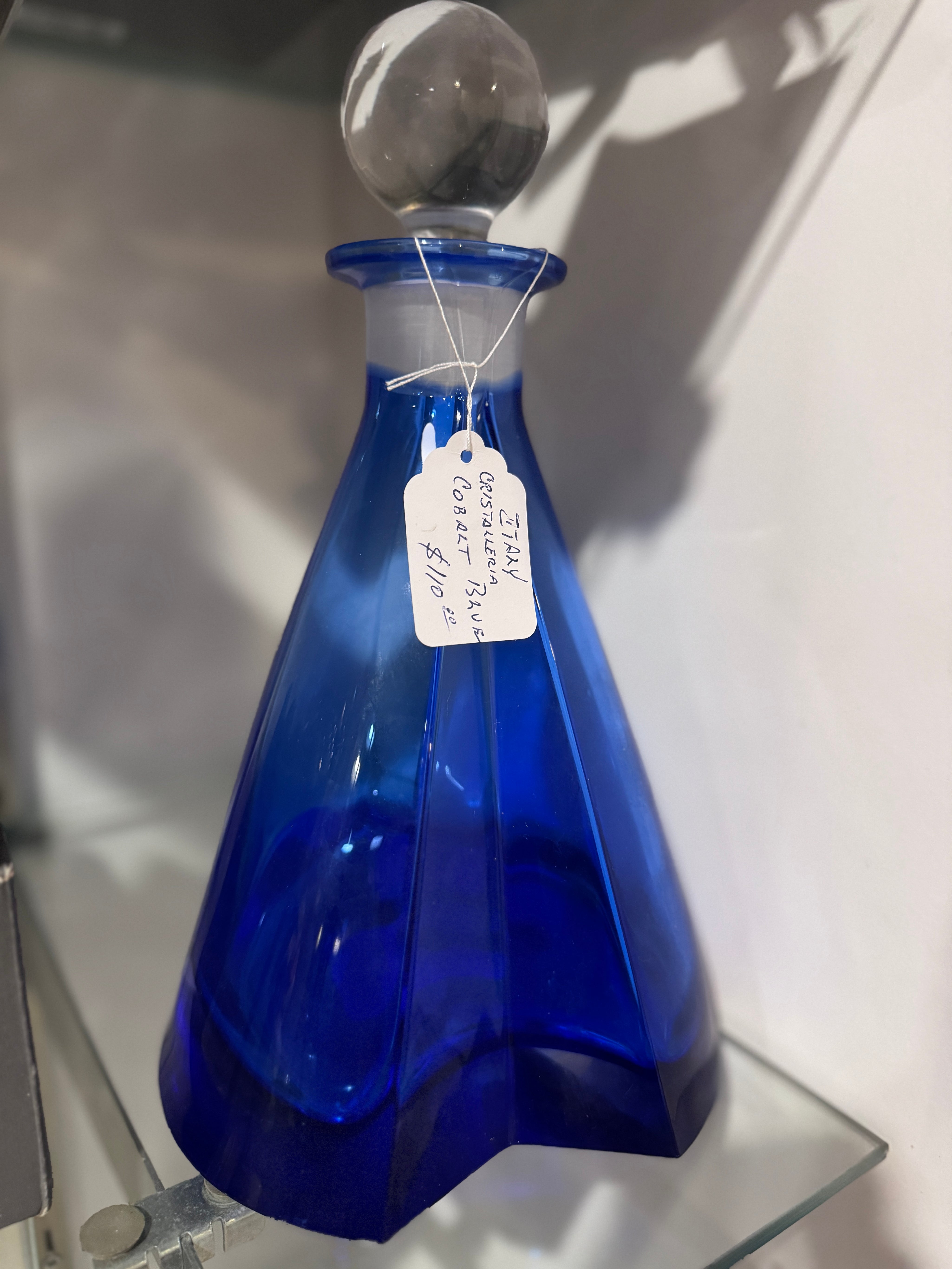 Italian Cristalleria Cobalt Blue with Topper