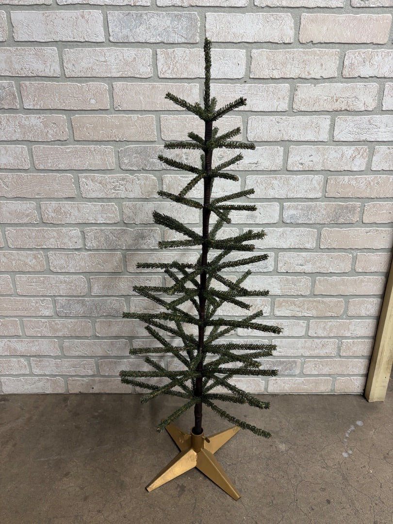 36 1/2 Tall Sturdy Branch Feather-Like Christmas Tree in Gold Stand