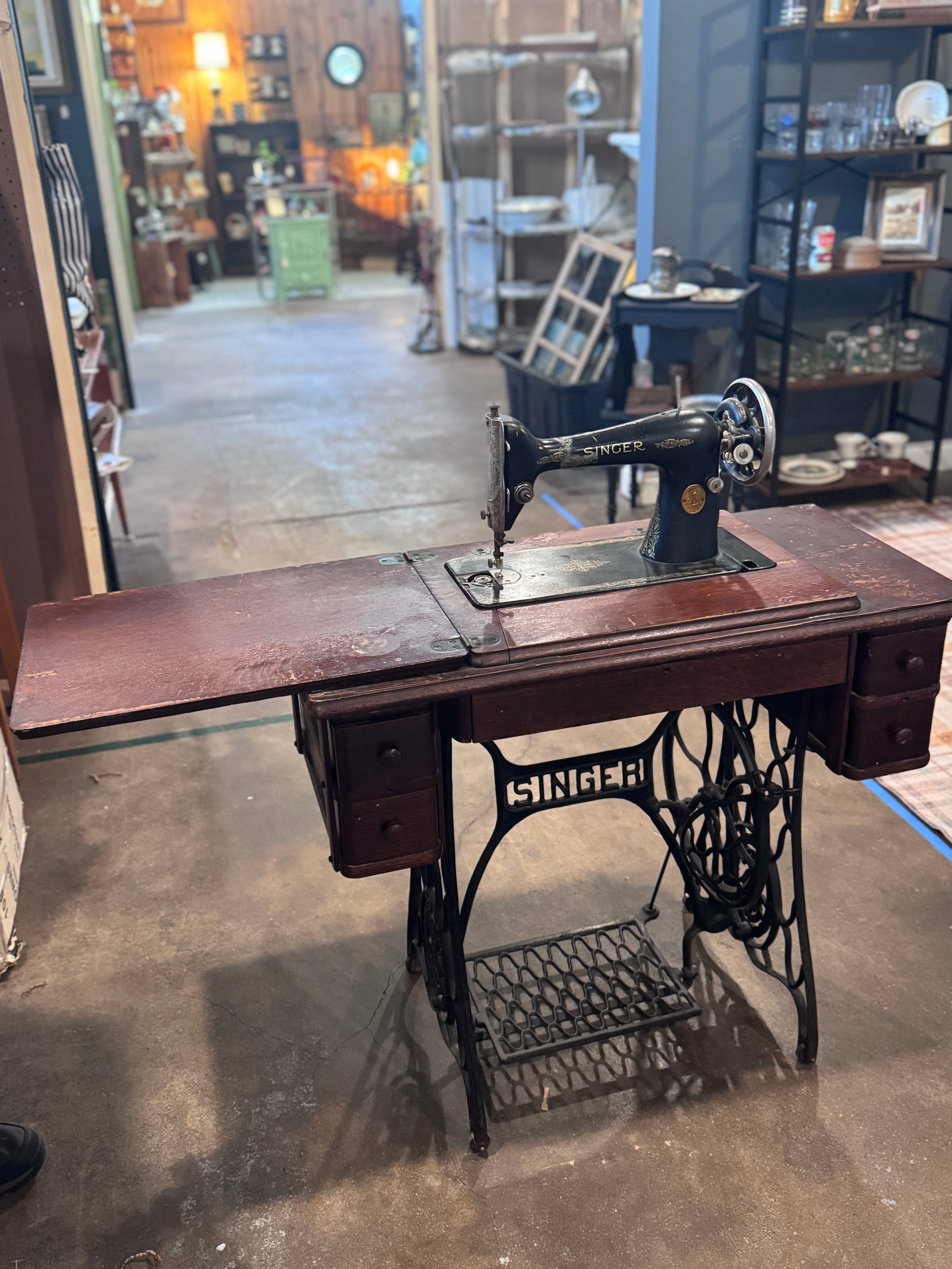 Vintage Singer Sewing Table with Legs Project Piece