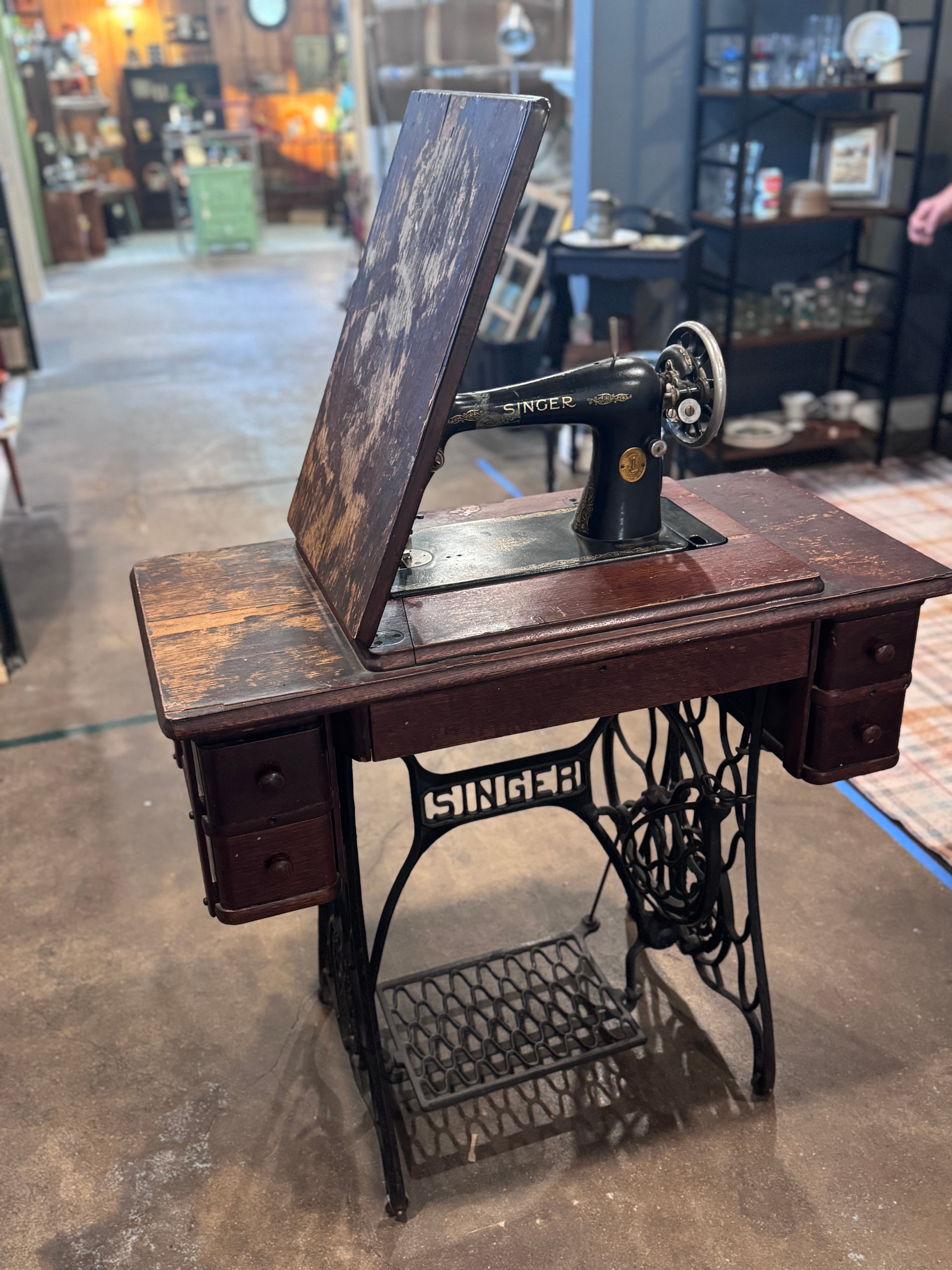 Vintage Singer Sewing Table with Legs Project Piece
