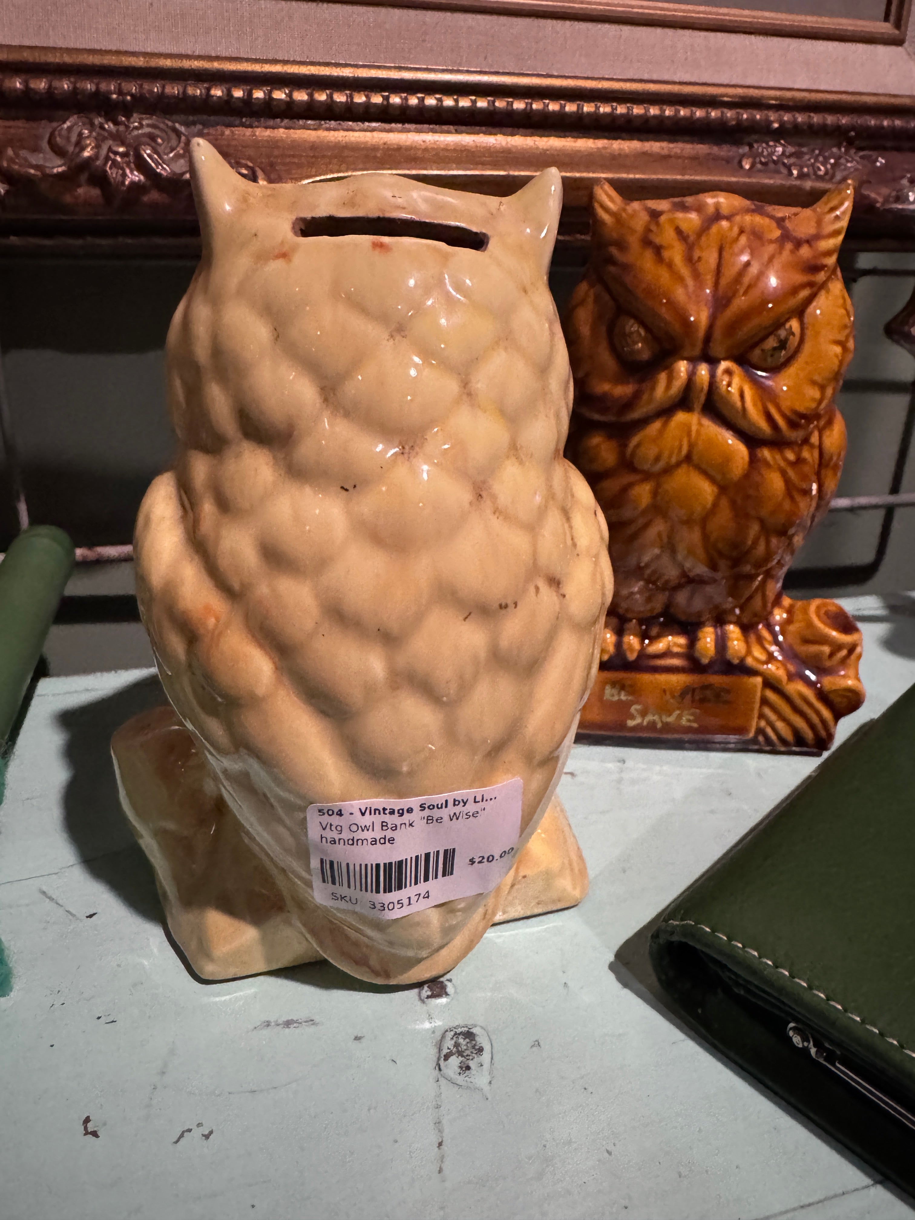 Vtg Owl Bank "Be Wise" handmade
