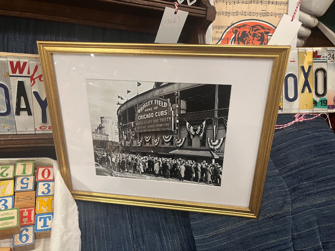 VTG Wrigley Field B & W Framed - New