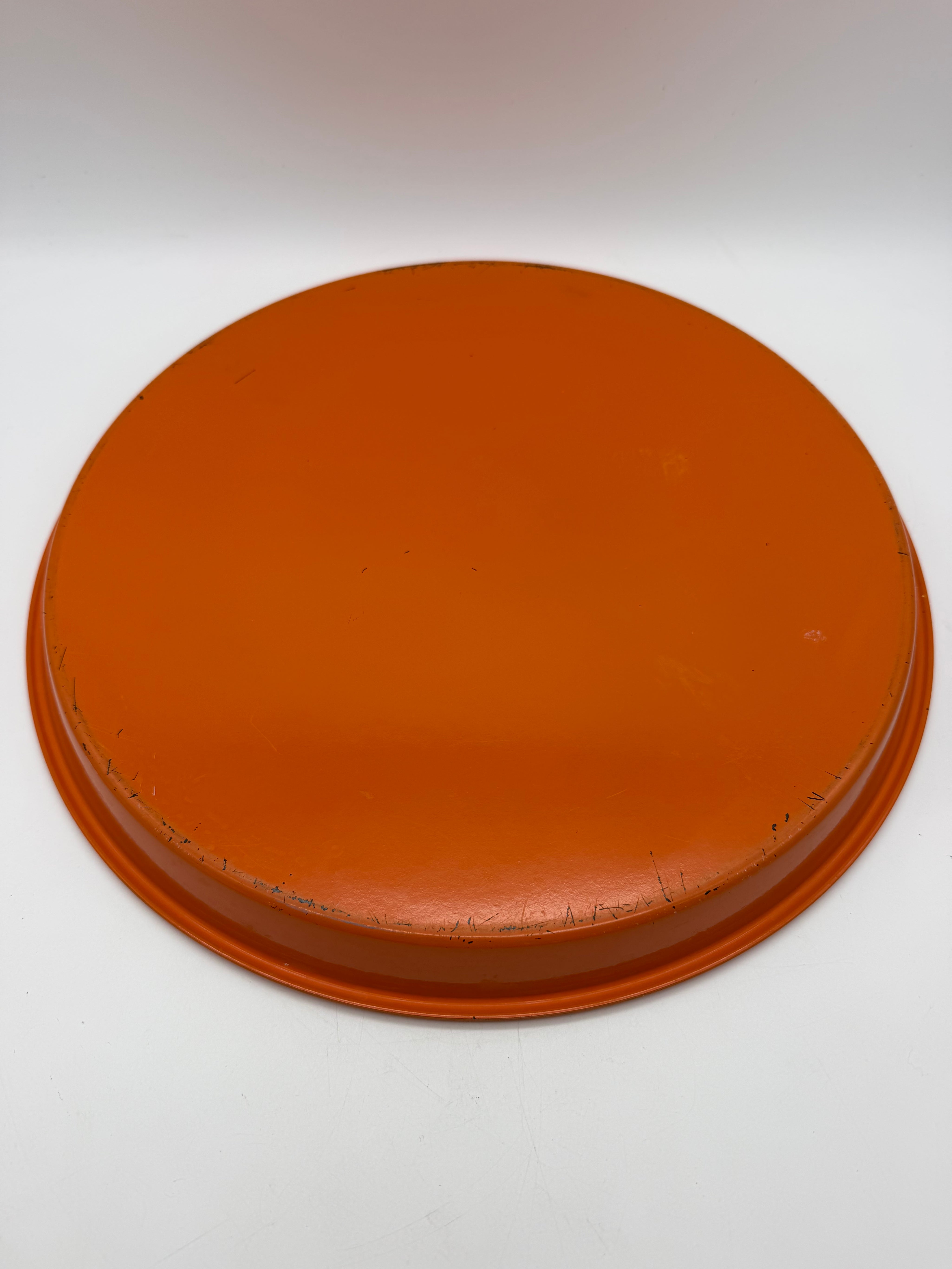 13” Daisies Red Orange Pink Mod serving tray
