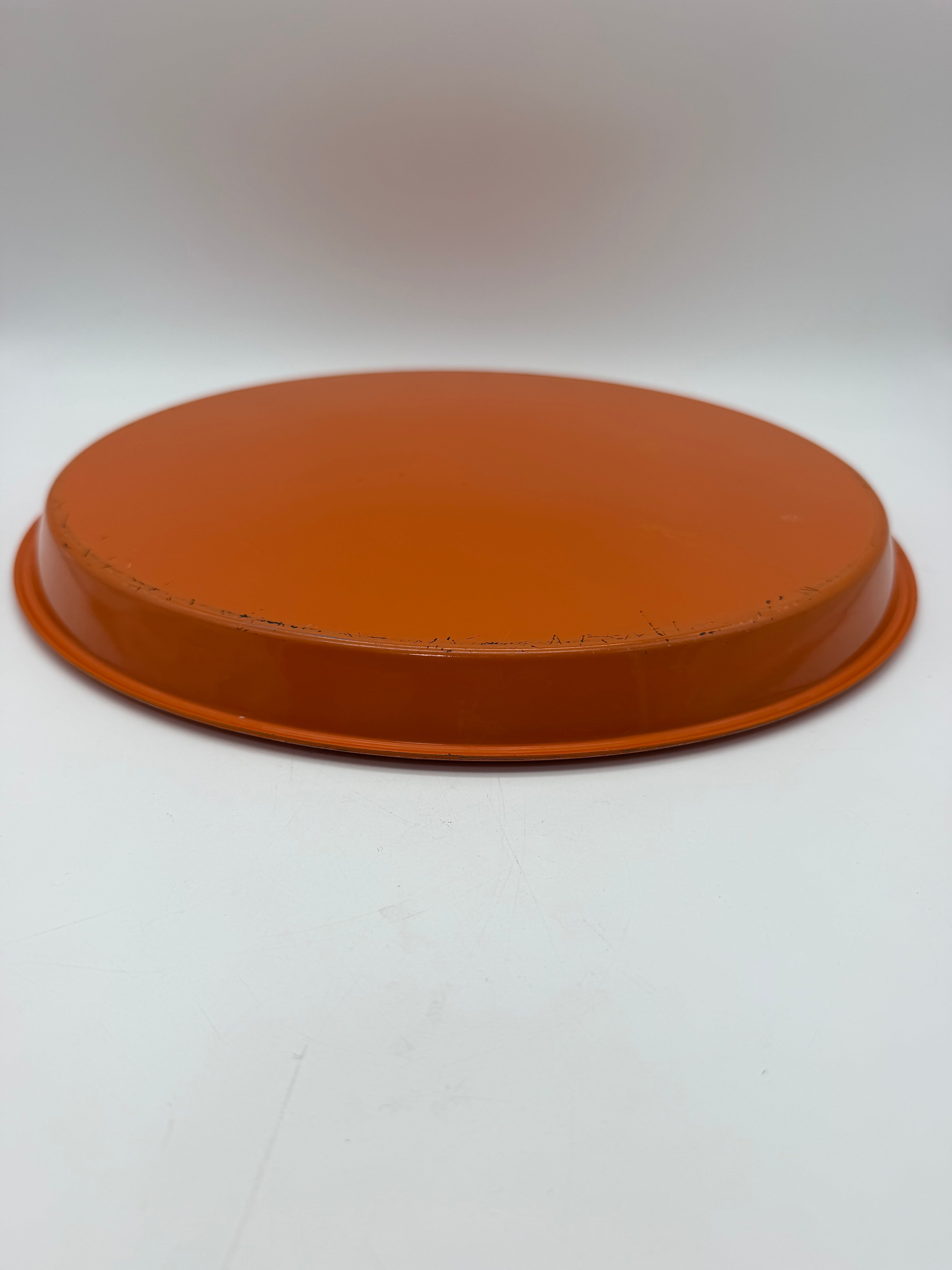 13” Daisies Red Orange Pink Mod serving tray