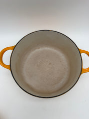 7.4” Le Creuset mini Dutch oven “B” Yellow 2qt