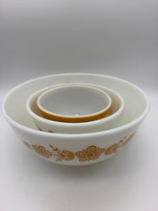 10” Pyrex Butterfly Gold Mixing Bowl Set 3