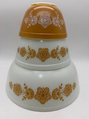10” Pyrex Butterfly Gold Mixing Bowl Set 3