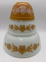 10” Pyrex Butterfly Gold Mixing Bowl Set 3