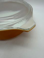 6” Pyrex 471 butterfly gold covered casserole