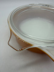 6” Pyrex 471 butterfly gold covered casserole