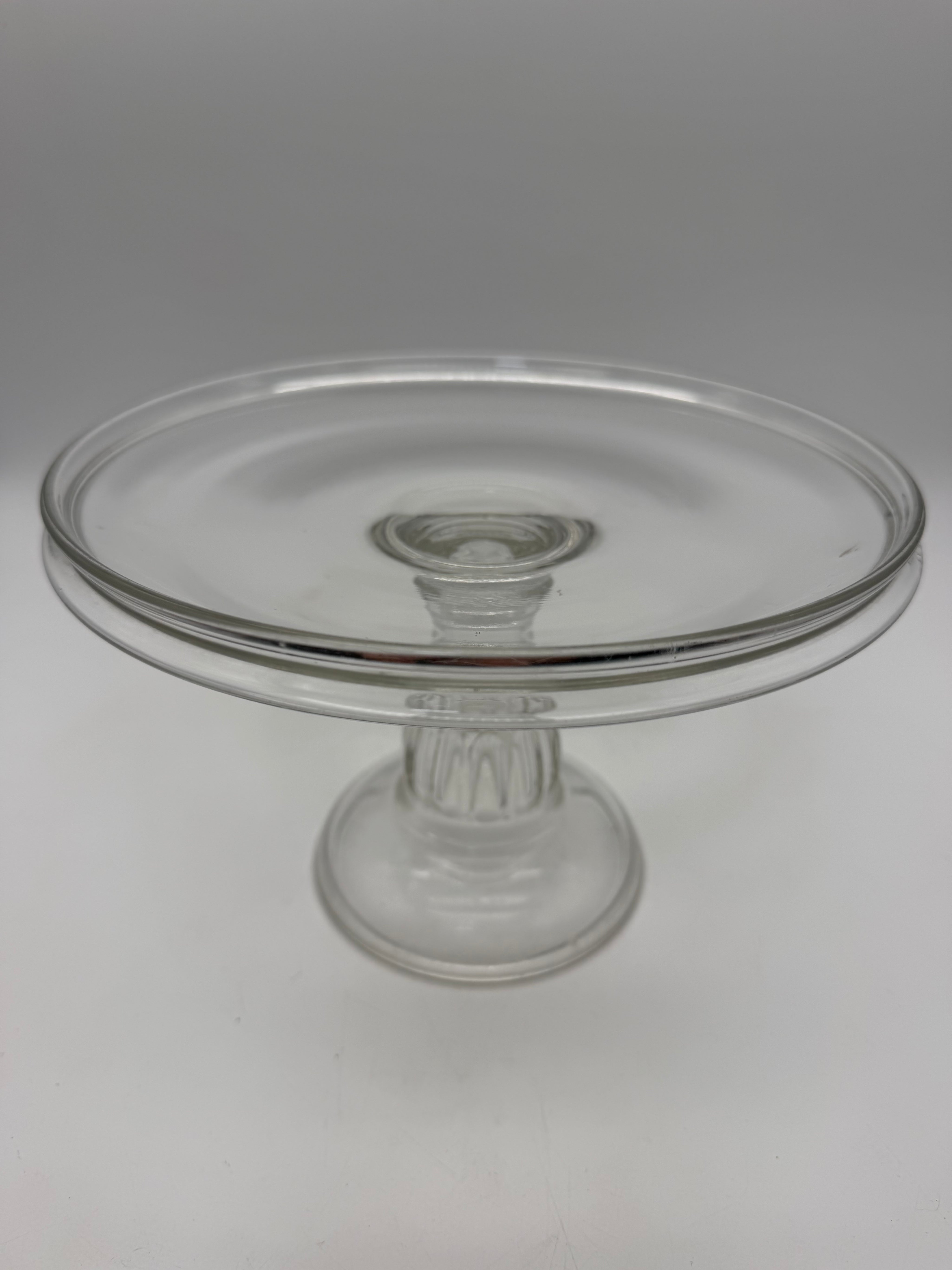 8.5” Blown Glass Dessert Stand Pedestal