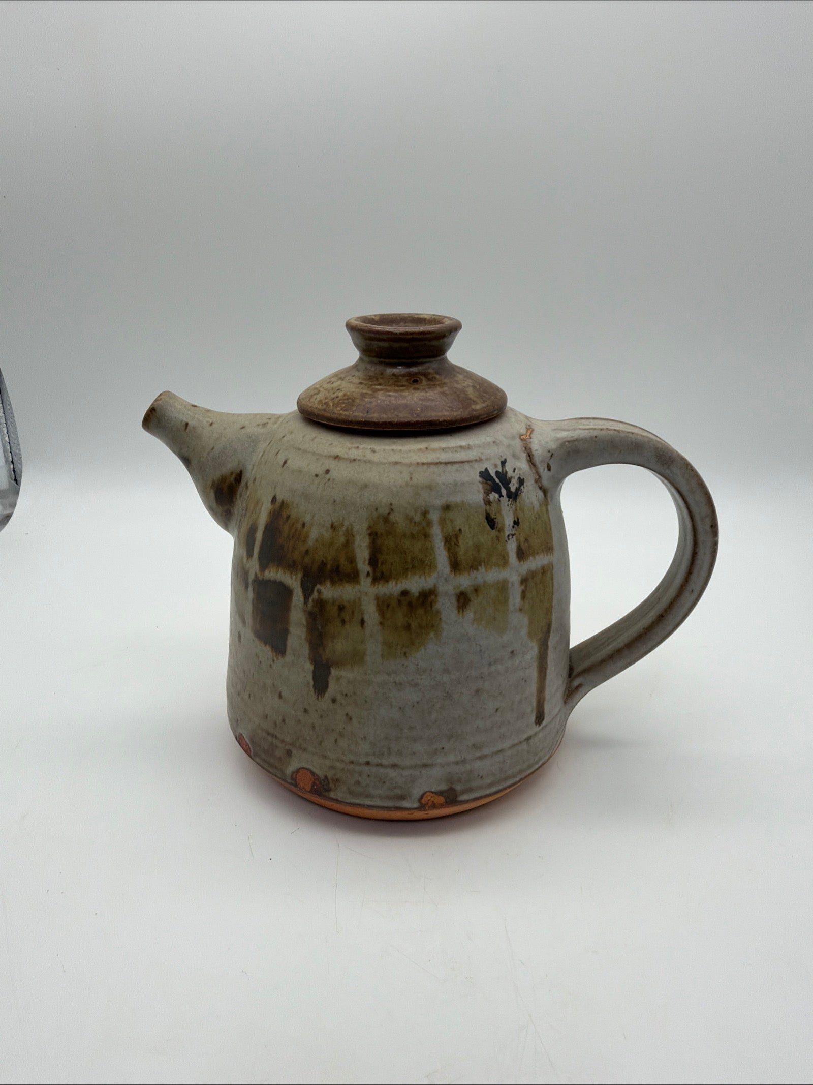 7.5” Studio Pottery FLAGG teapot earth tones
