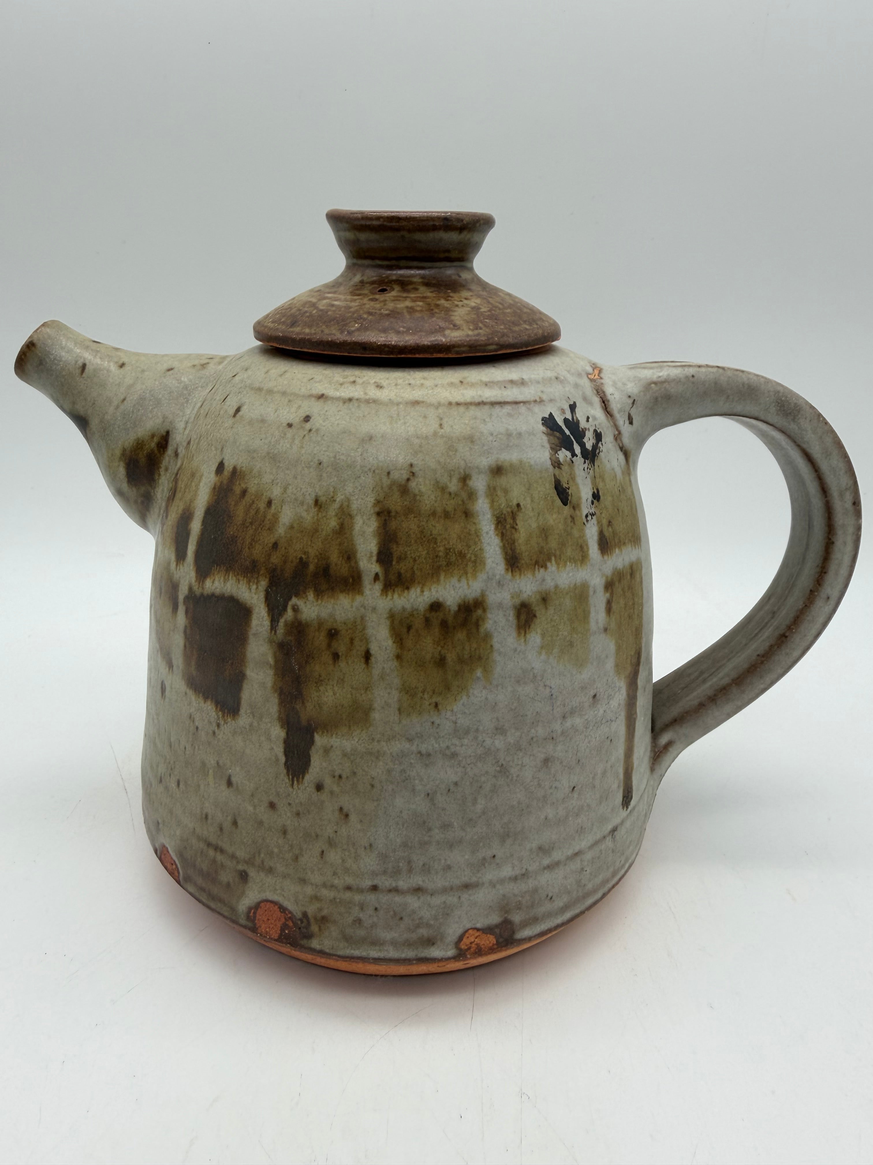 7.5” Studio Pottery FLAGG teapot earth tones