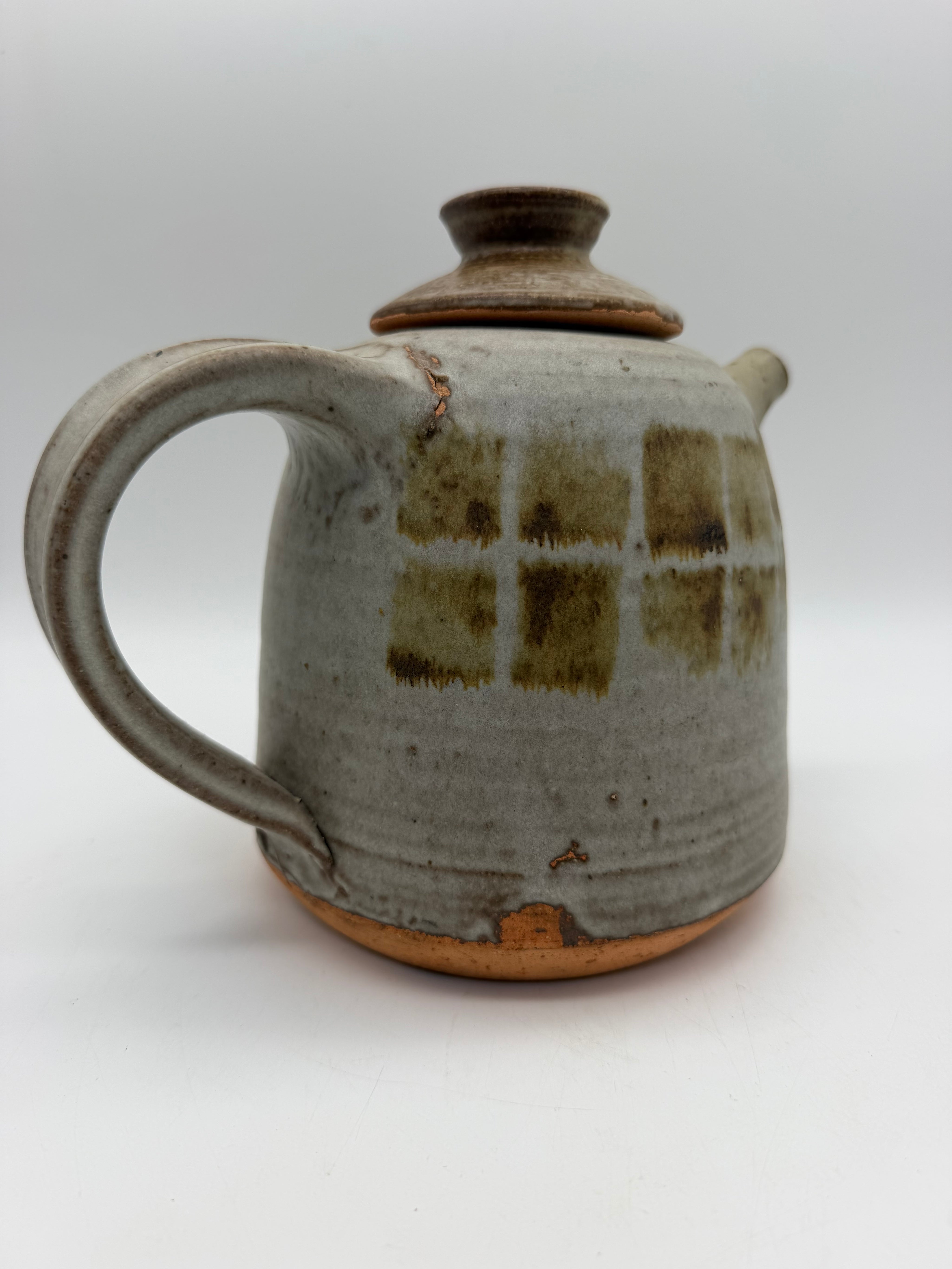 7.5” Studio Pottery FLAGG teapot earth tones