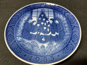 1983 Merry Christmas Blue & White Plate