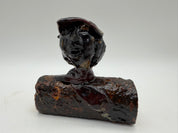 4” Hobo Art Apple core sculpture wood carved