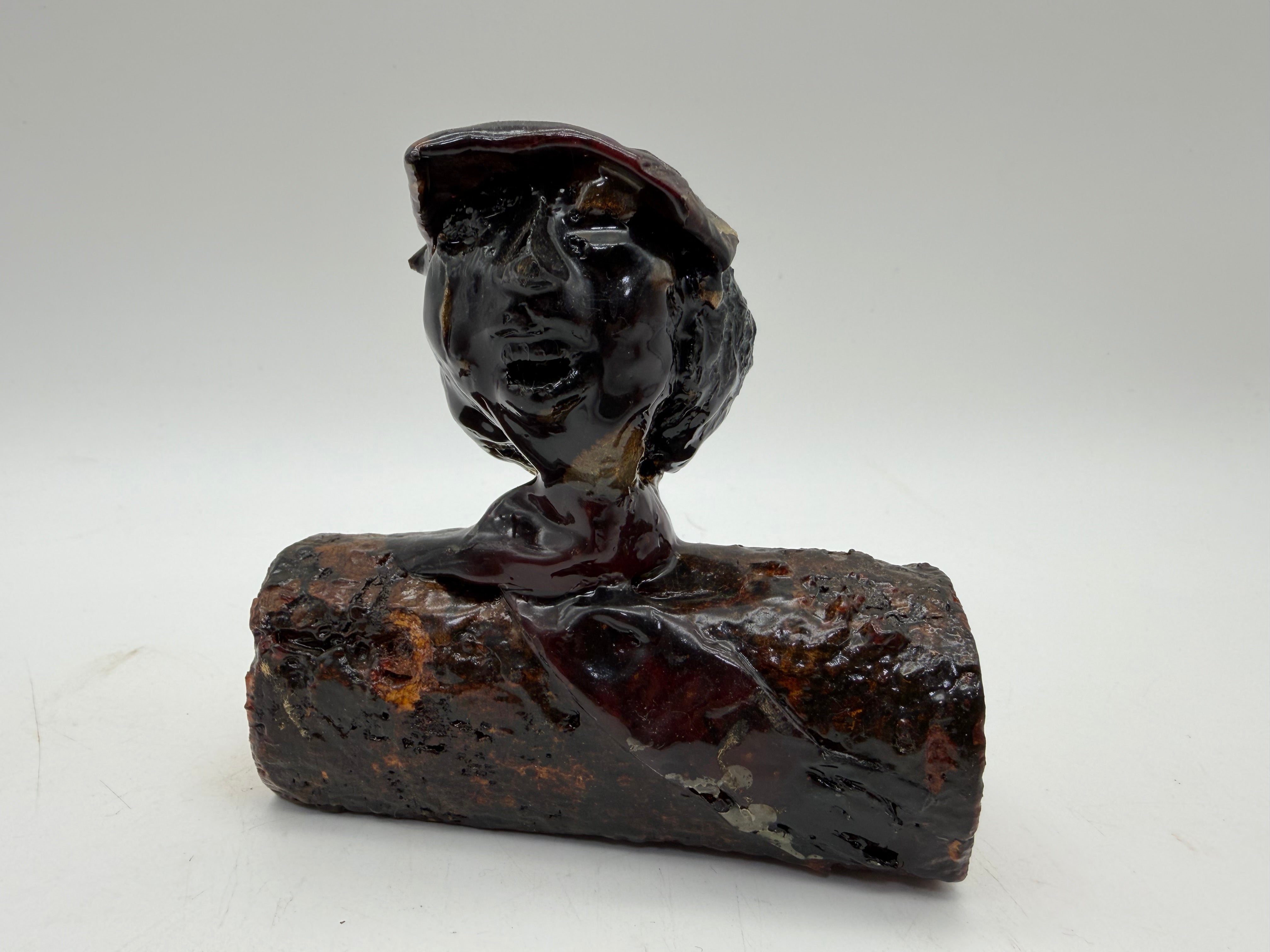 4” Hobo Art Apple core sculpture wood carved