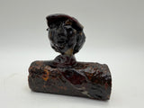 4” Hobo Art Apple core sculpture wood carved