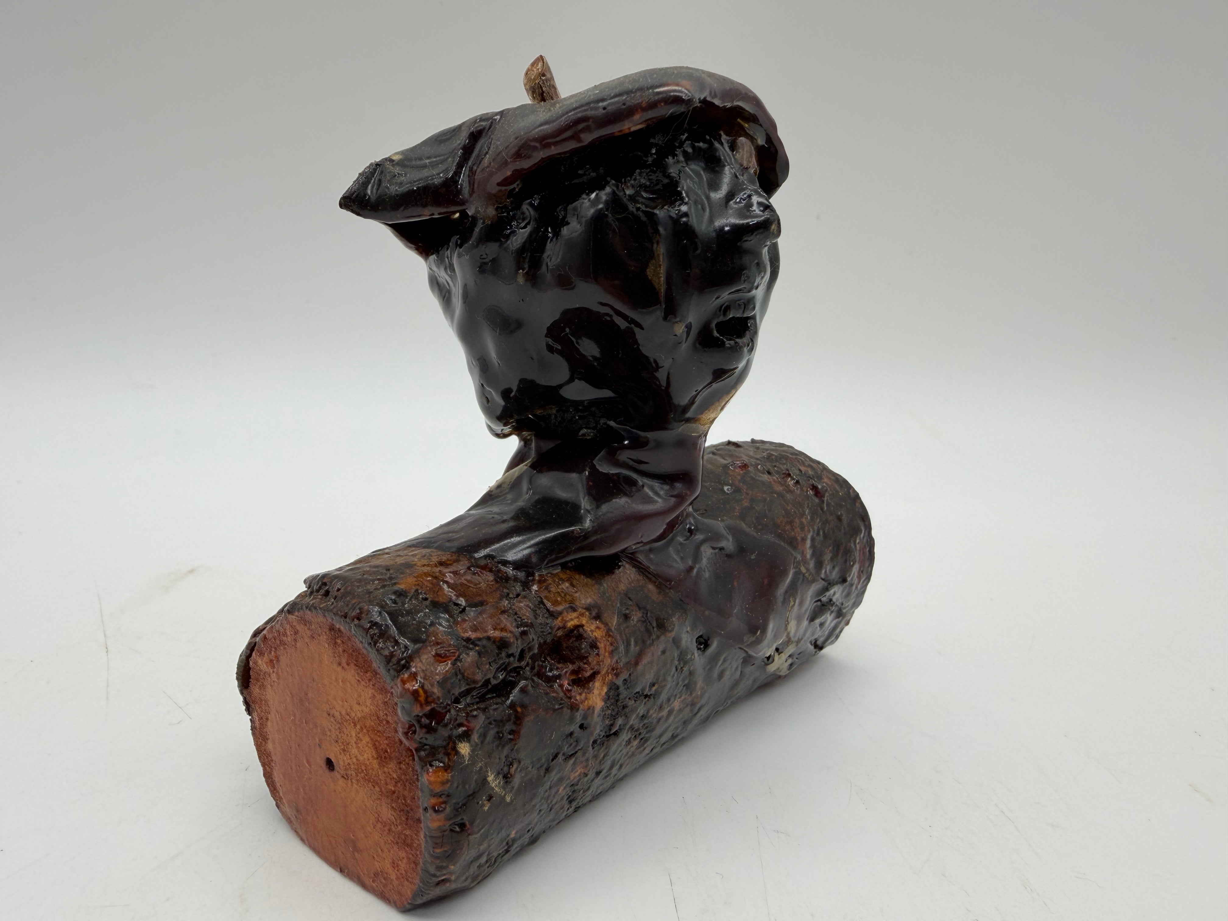 4” Hobo Art Apple core sculpture wood carved