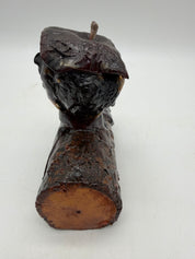 4” Hobo Art Apple core sculpture wood carved