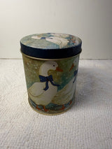WHITE DUCKS W/BLUE RIBBONS TIN