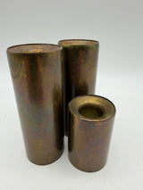 4.5”  brass candle holders danish set 3