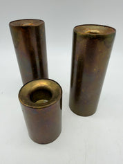 4.5”  brass candle holders danish set 3