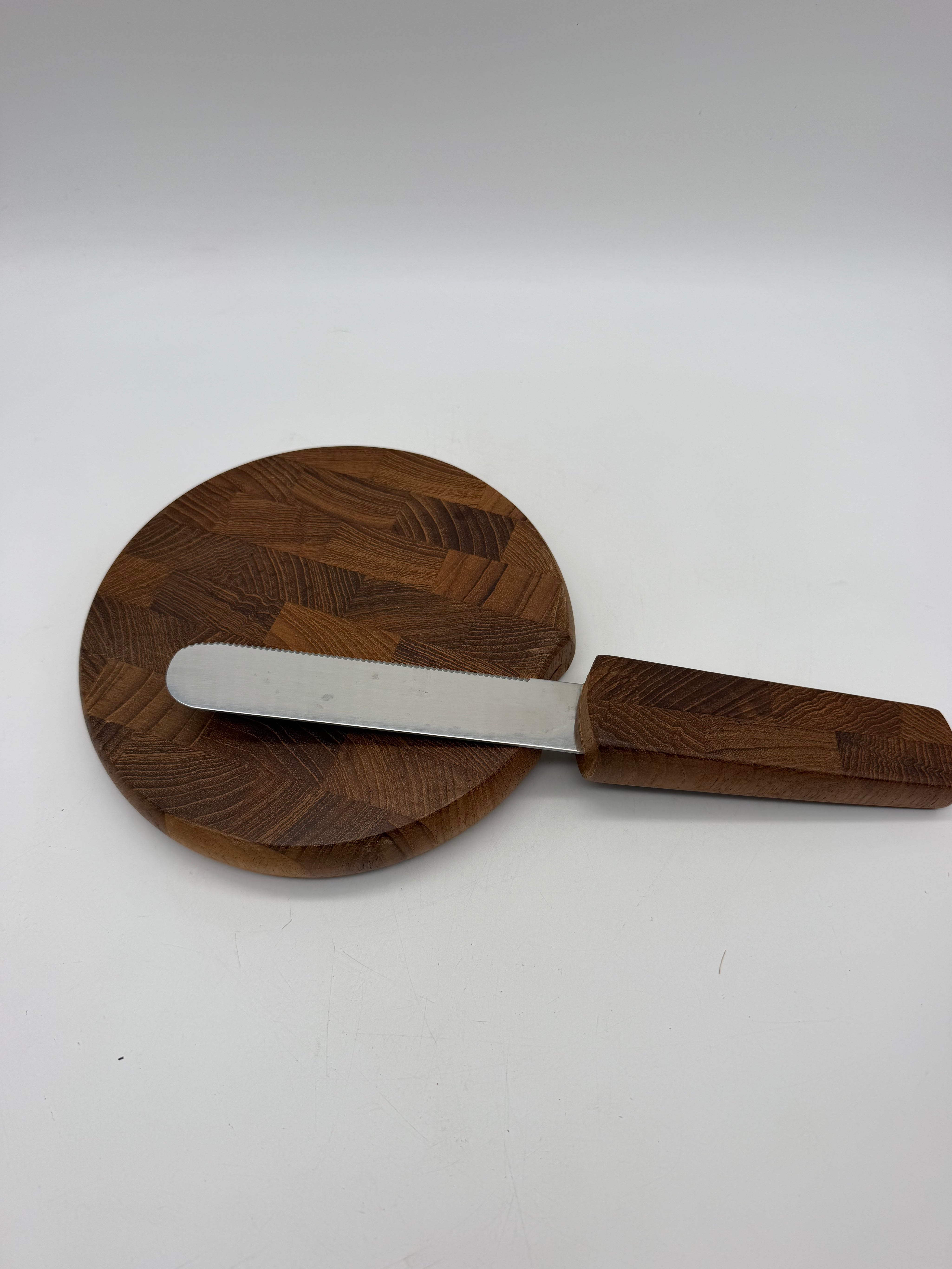 12”  Dansk Jens Quistgaard teak cutting board / knife