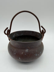 6” copper cauldron planter candle holder