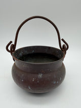 6” copper cauldron planter candle holder
