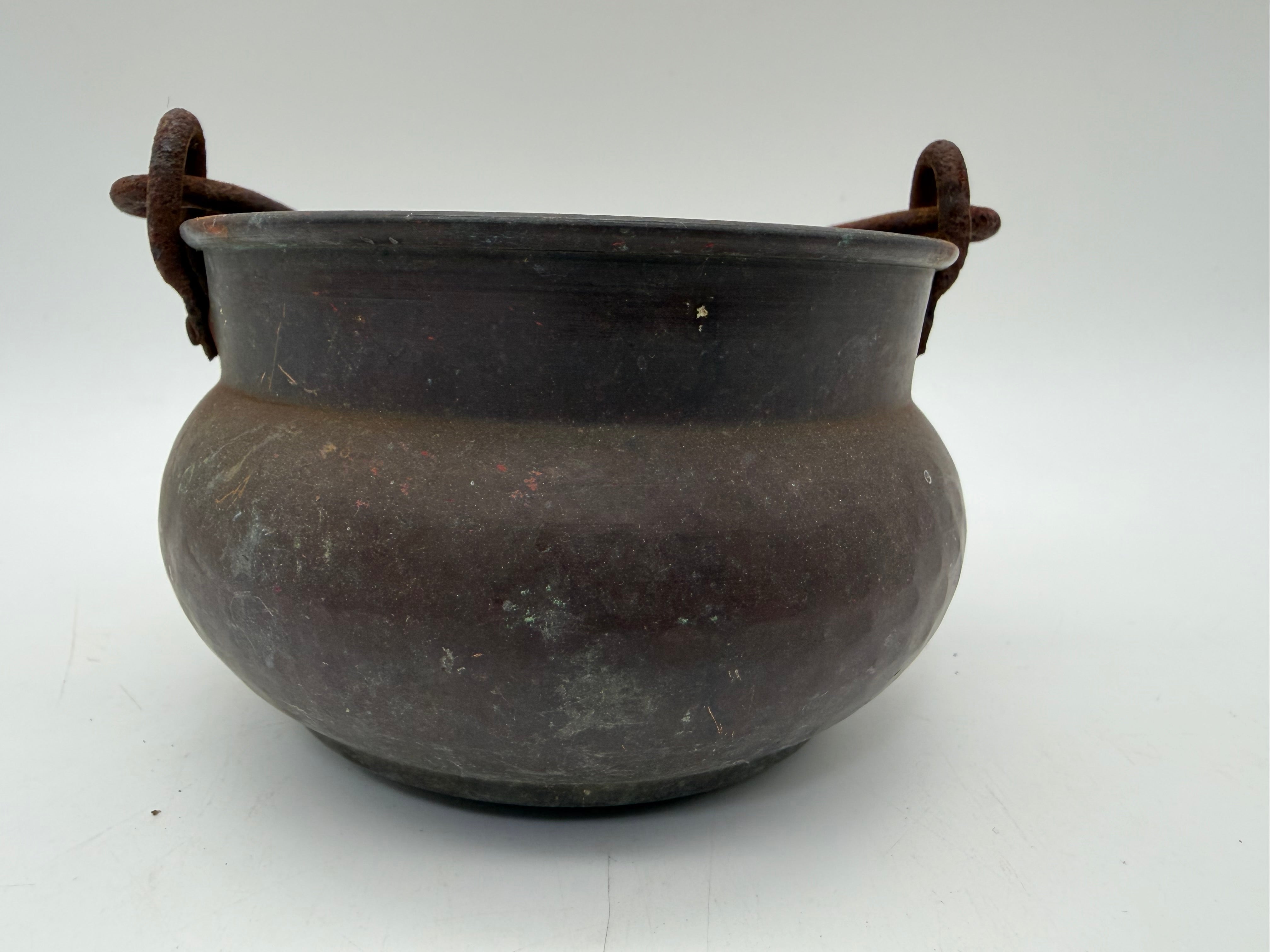 6” copper cauldron planter candle holder