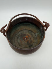 6” copper cauldron planter candle holder