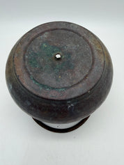 6” copper cauldron planter candle holder