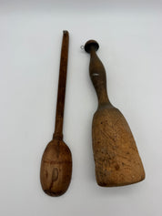 13” antique Pestle and spoon primitive wood