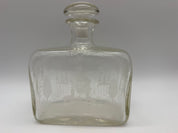 6” Etched blown glass decanter deer