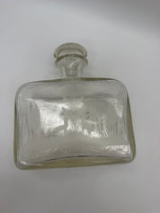 6” Etched blown glass decanter deer