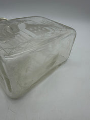6” Etched blown glass decanter deer