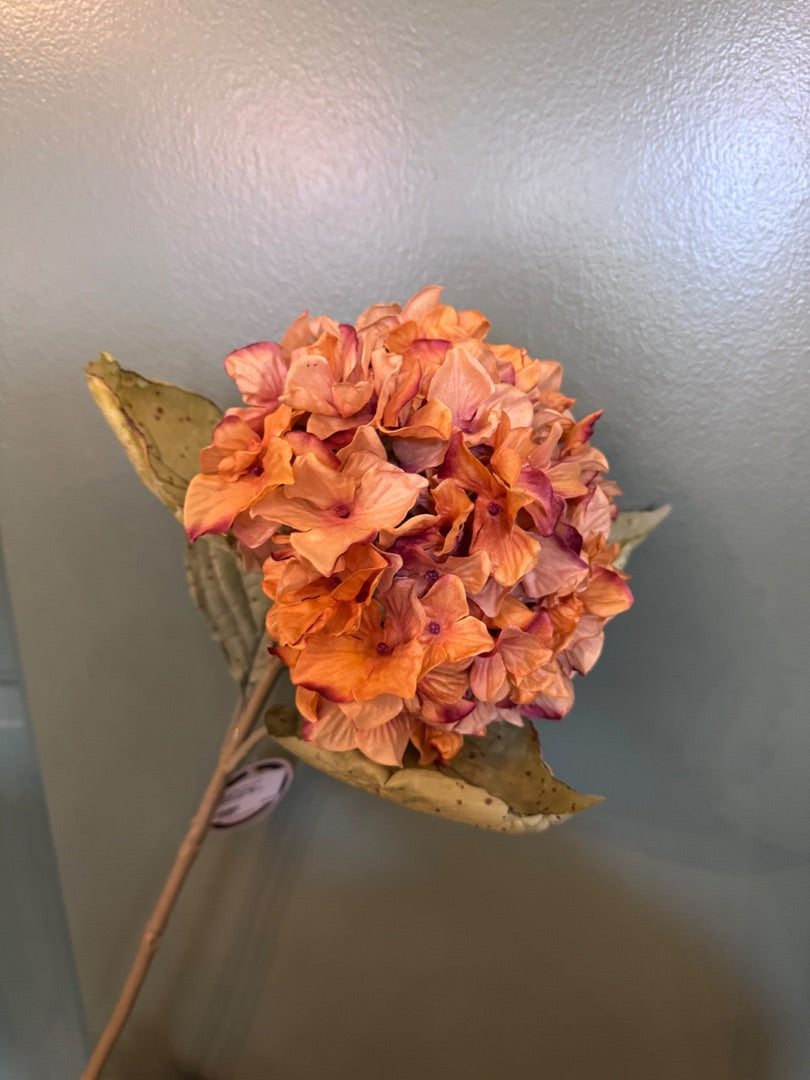 25.25" Orange Hydrangea Spray