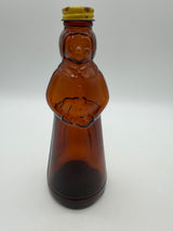 8.5” Mrs. buttersworth glass syrup bottle w/lid