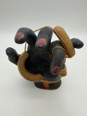7.5” art pottery Hand sculpture black