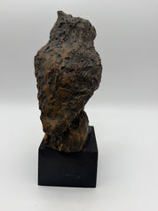 9” Brutalist Owl Sculpture burnished gold black