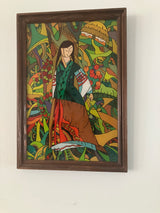 Vintage Ukrainian painting on Glass."Day Dream"