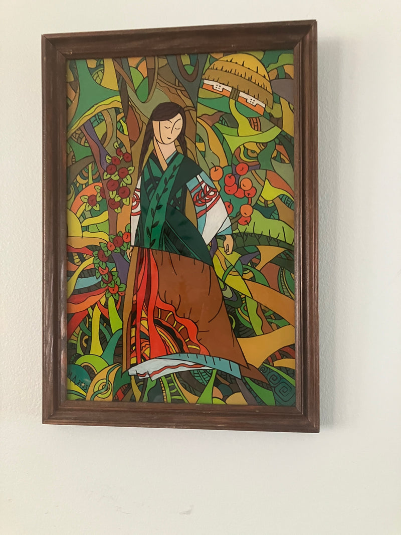 Vintage Ukrainian painting on Glass."Day Dream" by 312 - M.A.K.