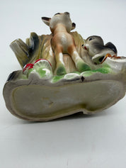 6” Anthropomorphic Deer Planter  Skunk mushroom