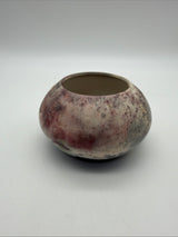 5” raku pottery bowl Holmes ‘88 pink grey