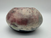 5” raku pottery bowl Holmes ‘88 pink grey