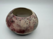 5” raku pottery bowl Holmes ‘88 pink grey