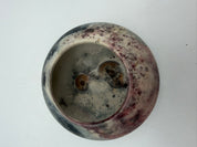 5” raku pottery bowl Holmes ‘88 pink grey