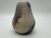 4” raku pottery vessel Holmes ‘88 black multicolored